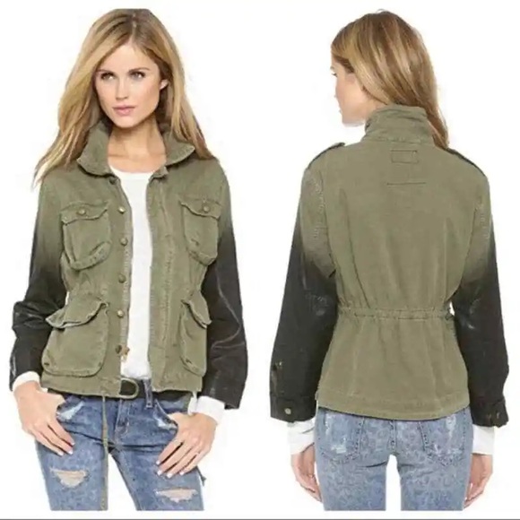 Current/Elliott The Lone Soldier Jacket w/ Ombre Coated Sleeves - Picture 2 of 14